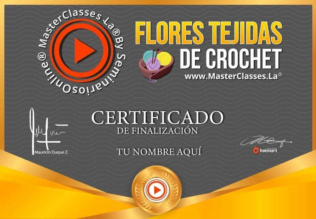 Certificado Flores Tejidas a Crochet